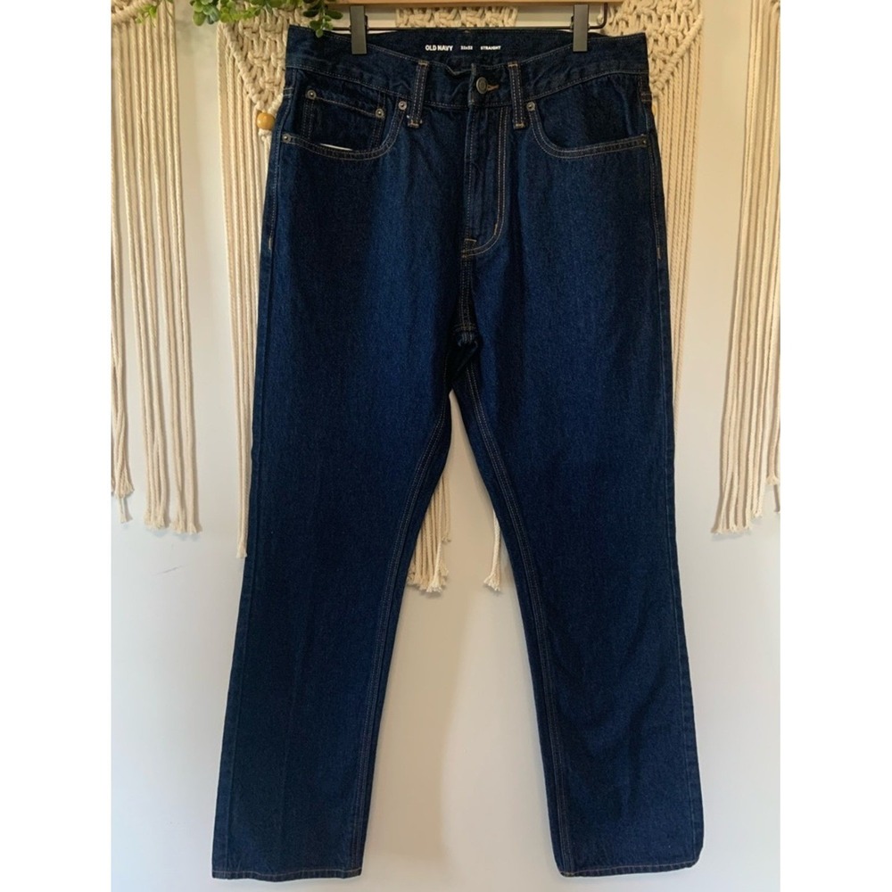OLD NAVY Men's Straight Jeans‎ Good Bucket Rigid Black Wash 32x32